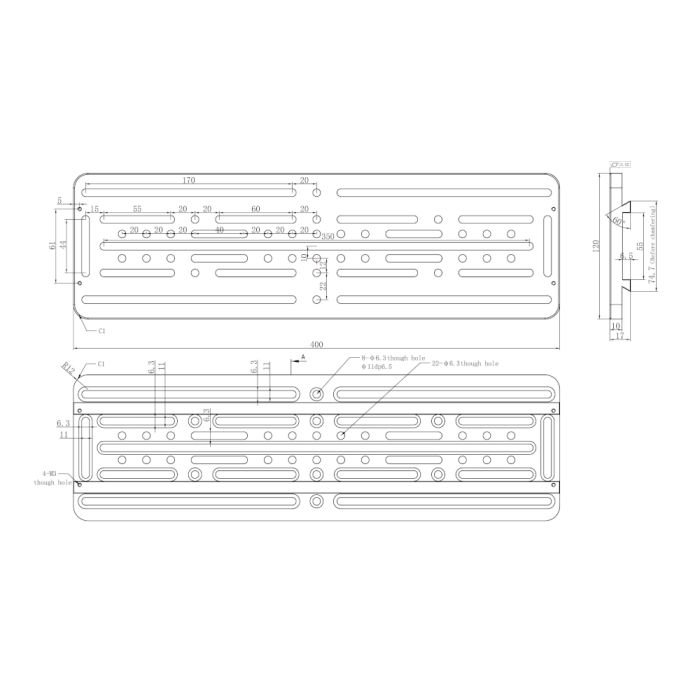 Telescope-Mounting Hardware-Askar Universal Losmandy-Style 400mm Dovetail Plate – Green 2 Telescope-Mounting Hardware-Askar Universal Losmandy-Style 400mm Dovetail Plate - Green - Image 2