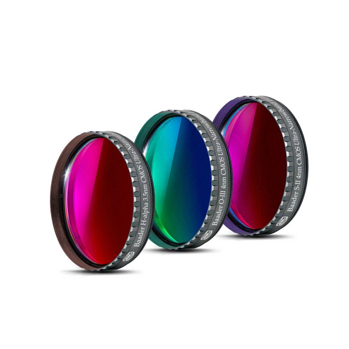 Telescope-Accessories-Baader 3.5/4nm Ultra-Narrowband 2″ CMOS Optimized Filter Set – Ha, OIII, SII Telescope-Accessories-Baader 3.5/4nm Ultra-Narrowband 2" CMOS Optimized Filter Set - Ha, OIII, SII