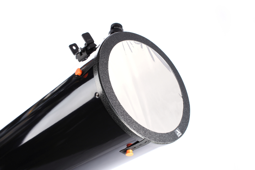 Zoomed out view of solar filter on scope