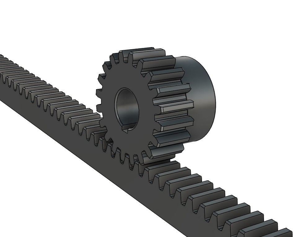 Graphic demonstrating the Rack and Pinion mechanism