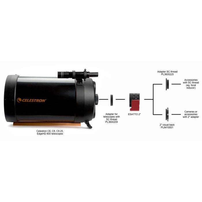 Telescope-Telescope Adapters-PrimaLuceLab M56 to SC Adapter w/ Stop Ring for ESATTO 2″ 3 Telescope-Telescope Adapters-PrimaLuceLab M56 to SC Adapter w/ Stop Ring for ESATTO 2" - Image 3