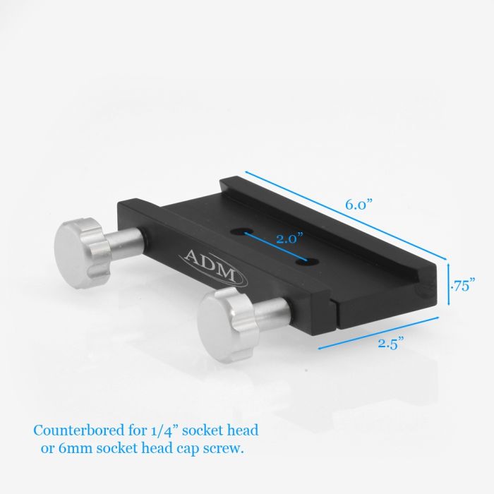 Telescope-Mounting Hardware-ADM Accessories V Series Dovetail Saddle Plate – Standard 3 Telescope-Mounting Hardware-ADM Accessories V Series Dovetail Saddle Plate - Standard - Image 3