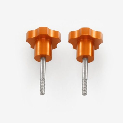 Telescope-Replacement Parts-ADM Accessories CGEM Knob Upgrade - Two Orange Anodized Rosette Saddle Knobs - Image 3