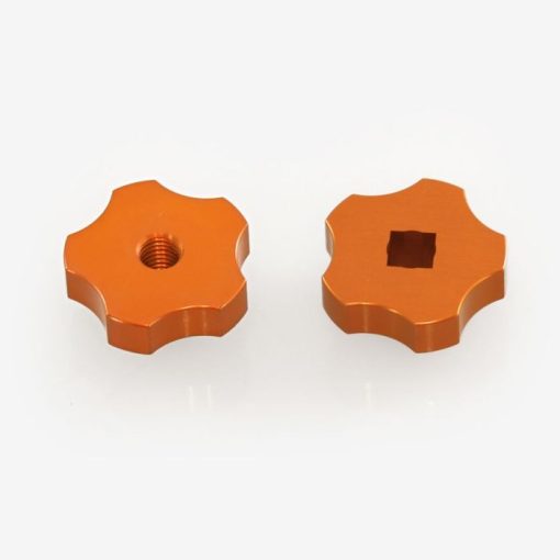 Telescope-Replacement Parts-ADM Accessories CGEM Knob Upgrade - Two Orange Anodized Spreader Bar Knobs - Image 2