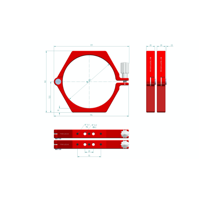 Telescope-Mounting Hardware-PrimaLuceLab 125mm PLUS Support Rings 3 Telescope-Mounting Hardware-PrimaLuceLab 125mm PLUS Support Rings - Image 3