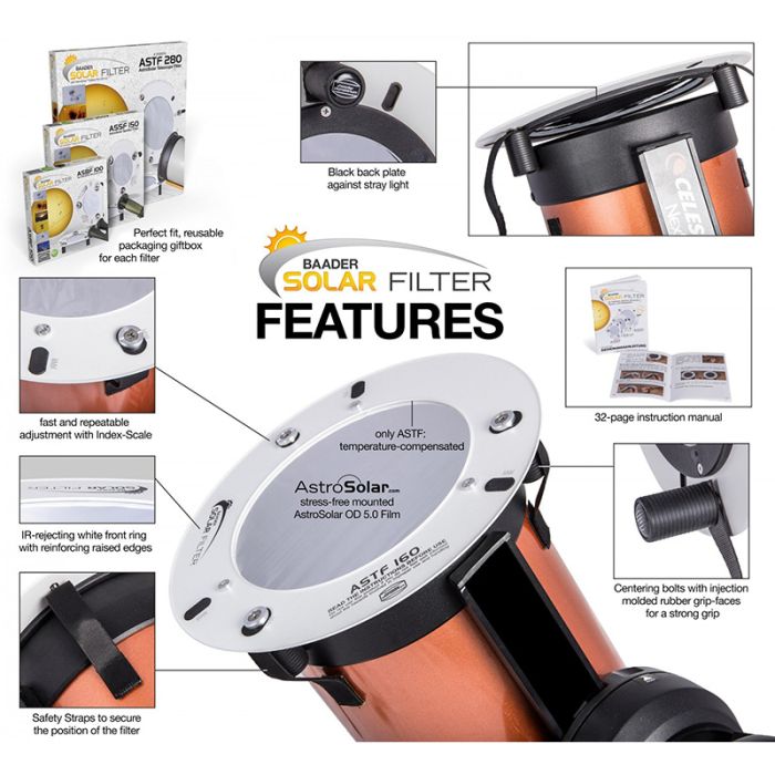 Telescope-Solar Filters-Baader ASSF 130 AstroSolar Spotter Solar Filter – 130 mm 3 Telescope-Solar Filters-Baader ASSF 130 AstroSolar Spotter Solar Filter - 130 mm - Image 3