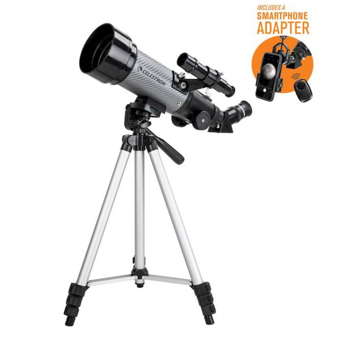 Telescope-Refracting Telescopes-Celestron Travel Scope 70 DX Portable Telescope with Smartphone Adapter Telescope-Refracting Telescopes-Celestron Travel Scope 70 DX Portable Telescope with Smartphone Adapter