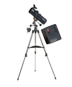 Telescope-Reflecting Telescopes-Celestron AstroMaster 114 EQ Newtonian Reflector Telescope with Equatorial Mount and Motor Drive