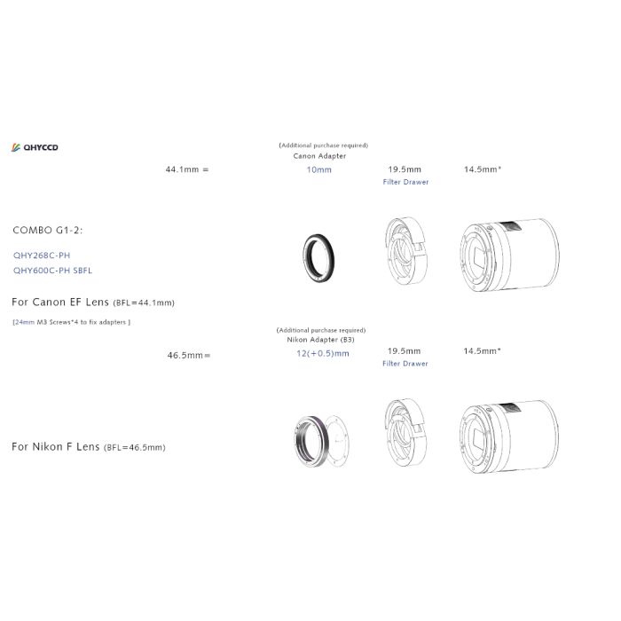 Telescope-Accessories-QHY G1 Adapter Combo Kit for QHY268C-PH and QHY600C-PH 3 Telescope-Accessories-QHY G1 Adapter Combo Kit for QHY268C-PH and QHY600C-PH - Image 3