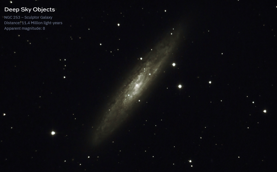 Image of the Sculptor Galaxy taken with an eVscope 2