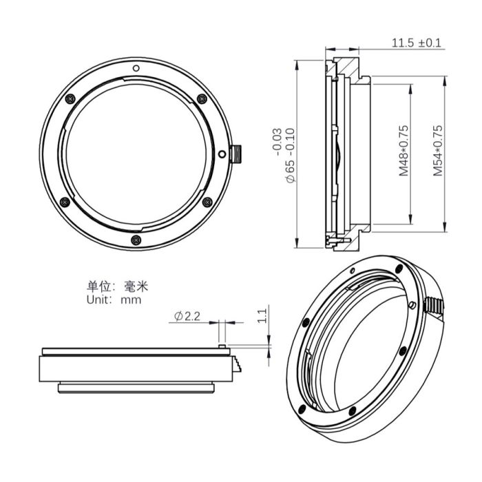 Telescope-Accessories-ZWO EOS Lens Adapter for 2″ EFW Filter Wheel 3 Telescope-Accessories-ZWO EOS Lens Adapter for 2" EFW Filter Wheel - Image 3
