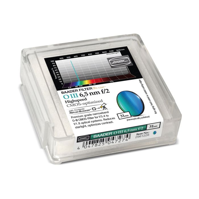 Telescope-Accessories-Baader OIII 31 mm f/2 Highspeed CMOS Optimized 6.5nm Filter 2 Telescope-Accessories-Baader OIII 31 mm f/2 Highspeed CMOS Optimized 6.5nm Filter - Image 2