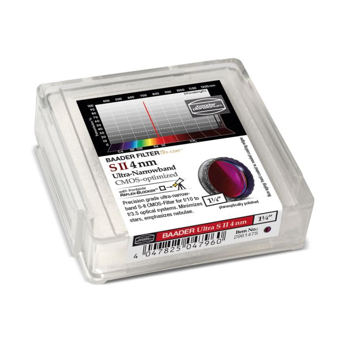 Telescope-Accessories-Baader SII 1.25″ Ultra-Narrowband CMOS Optimized 4nm Filter 2 Telescope-Accessories-Baader SII 1.25" Ultra-Narrowband CMOS Optimized 4nm Filter - Image 2