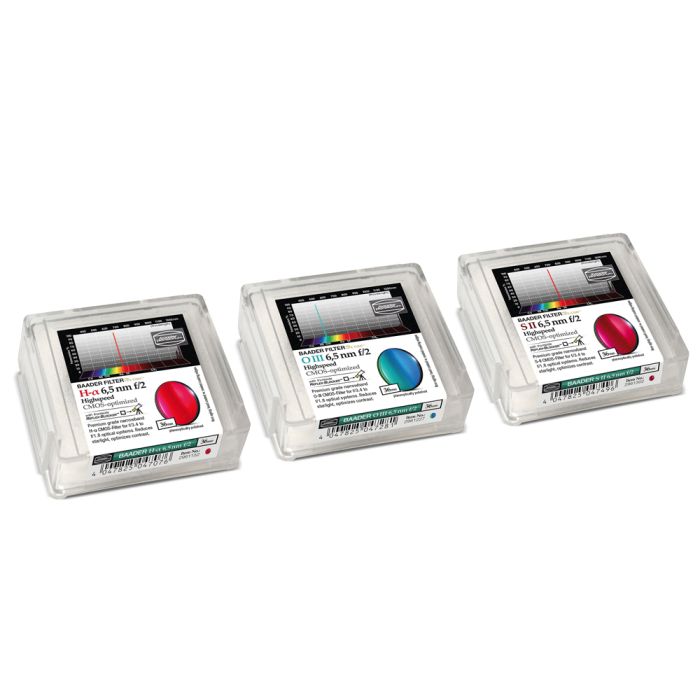 Telescope-Accessories-Baader 6.5nm f/2 Highspeed 36 mm CMOS Optimized Filter Set – Ha, OIII, SII 2 Telescope-Accessories-Baader 6.5nm f/2 Highspeed 36 mm CMOS Optimized Filter Set - Ha, OIII, SII - Image 2