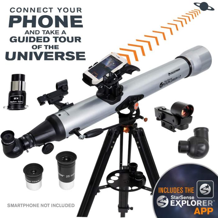 Telescope-Refracting Telescopes-Celestron StarSense Explorer LT 80AZ Refractor Telescope 2 Telescope-Refracting Telescopes-Celestron StarSense Explorer LT 80AZ Refractor Telescope - Image 2