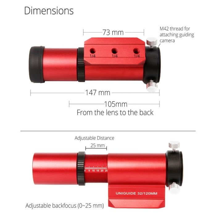 Telescope-Accessories-William Optics Slide-Base 32mm UniGuide Scope – Red/Black 3 Telescope-Accessories-William Optics Slide-Base 32mm UniGuide Scope - Red/Black - Image 3
