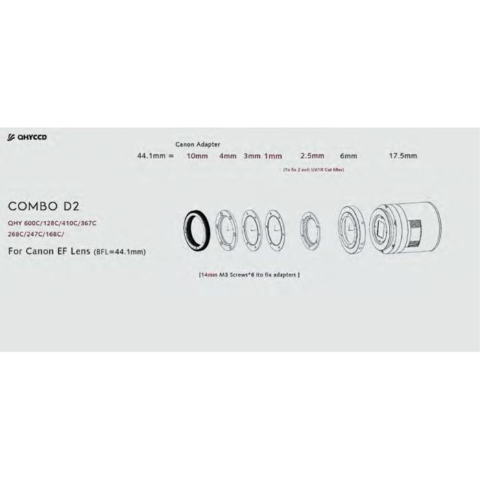 Telescope-Telescope Adapters-QHYCCD Combo D2 Adapter Kit for Canon EF Lens 3 Telescope-Telescope Adapters-QHYCCD Combo D2 Adapter Kit for Canon EF Lens - Image 3