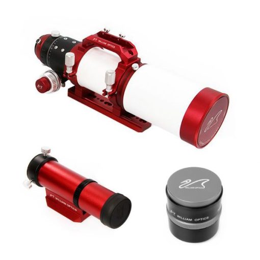 Telescope-Refracting Telescopes-William Optics Gran Turismo 81 f/5.9 APO Refractor in Red with 32mm UniGuide and P-FLAT6AIII