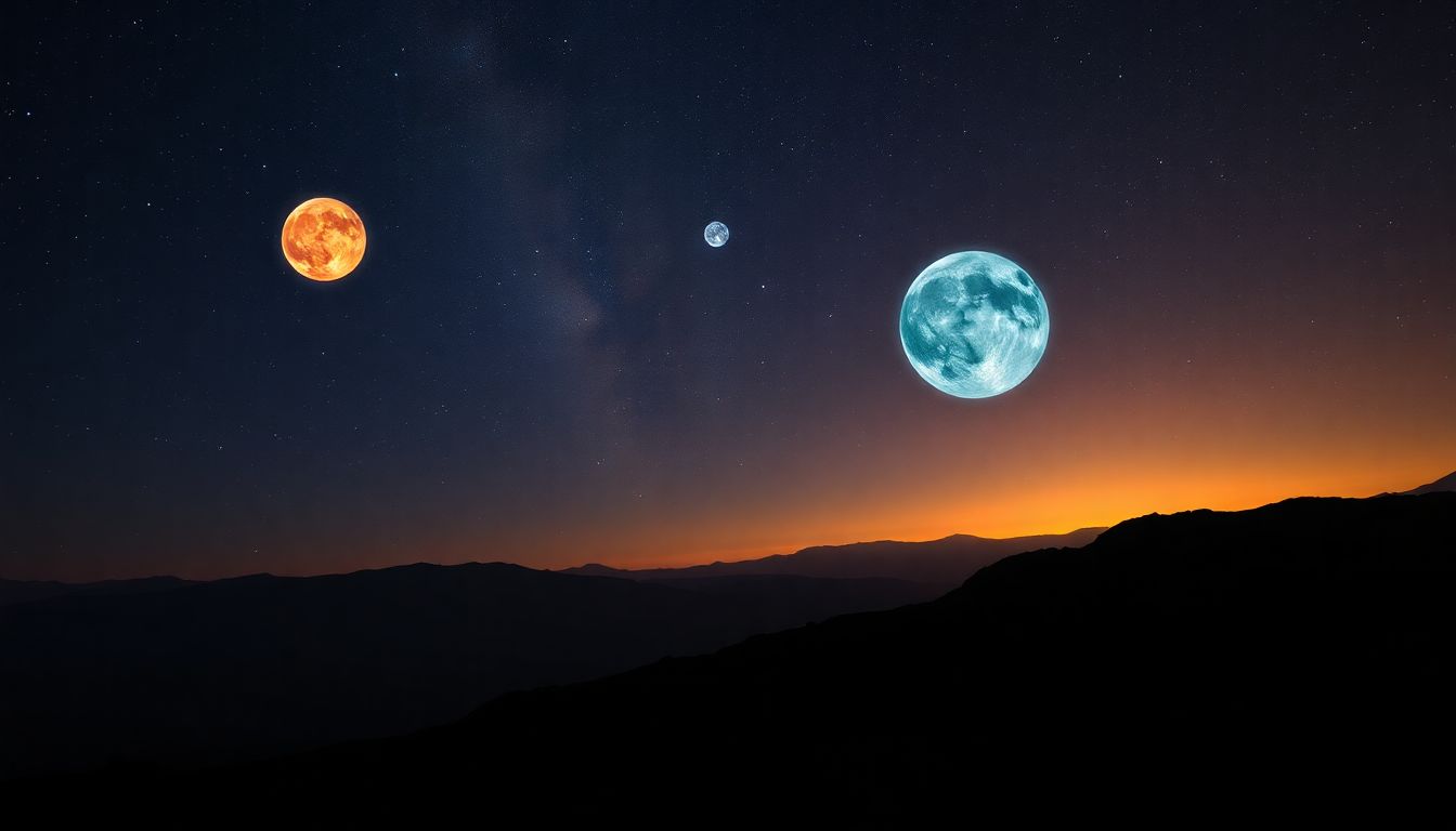 Bright planets in the night sky